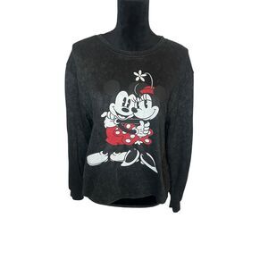 Disney Mickey & Minnie Mouse Unisex Black‎ Sweatshirt Size L Pullover